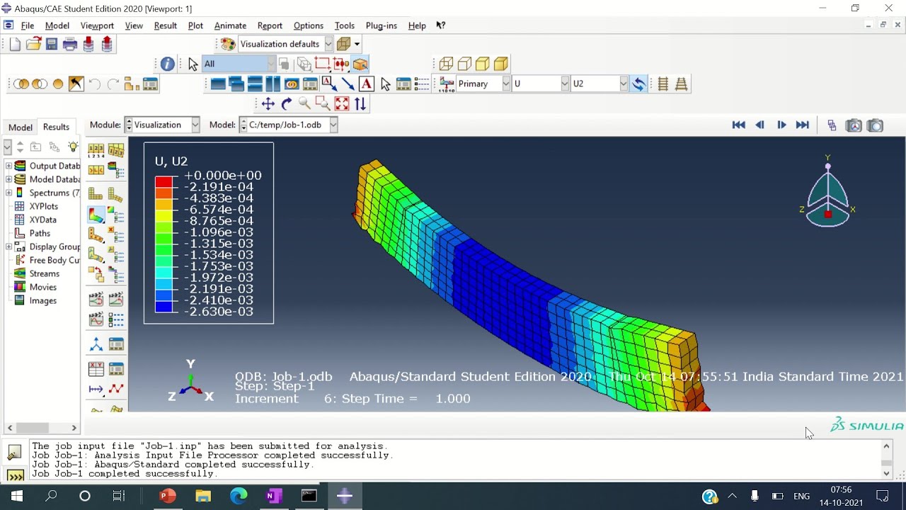 Four Point Bending Test Abaqus Fea Youtube 