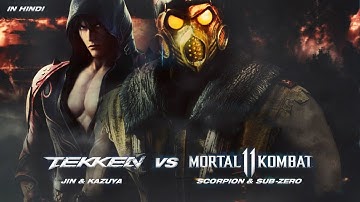 JIN KAZUYA VS SCORPION SUB ZERO | TEKKEN VS MORTAL KOMBAT | DEATH BATTLE #tekken8 #mortalkombat