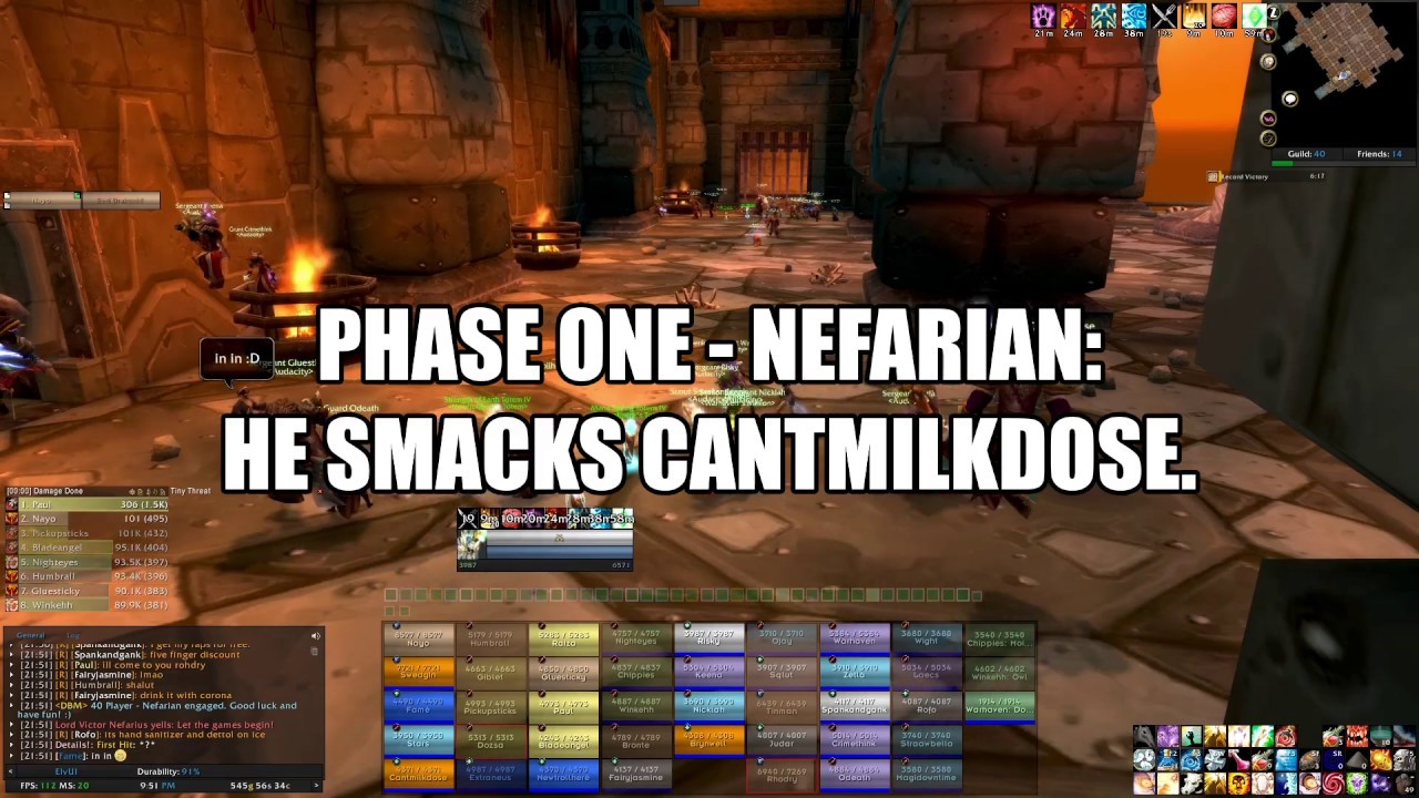 Nefarian phase 1 - shadow command on me - Nefarian smacks Cantmilkdose