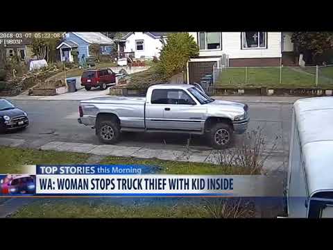 Mother fights carjacker stealing truck with child inside - YouTube