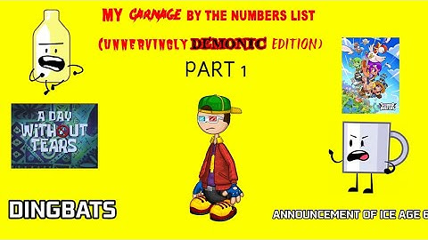 My Carnage By The Numbers List (Unnervingly Demonic Edition) Part 1