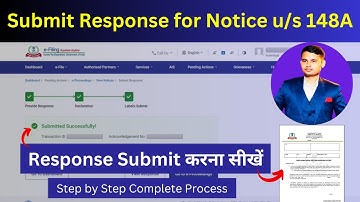 How to Submit Response for Notice u/s 148A | क्या होता है इनकम टैक्स का Sec 148A का नोटिस