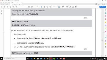 Edexcel IGCSE ICT P2 2011(June)  Database task part2