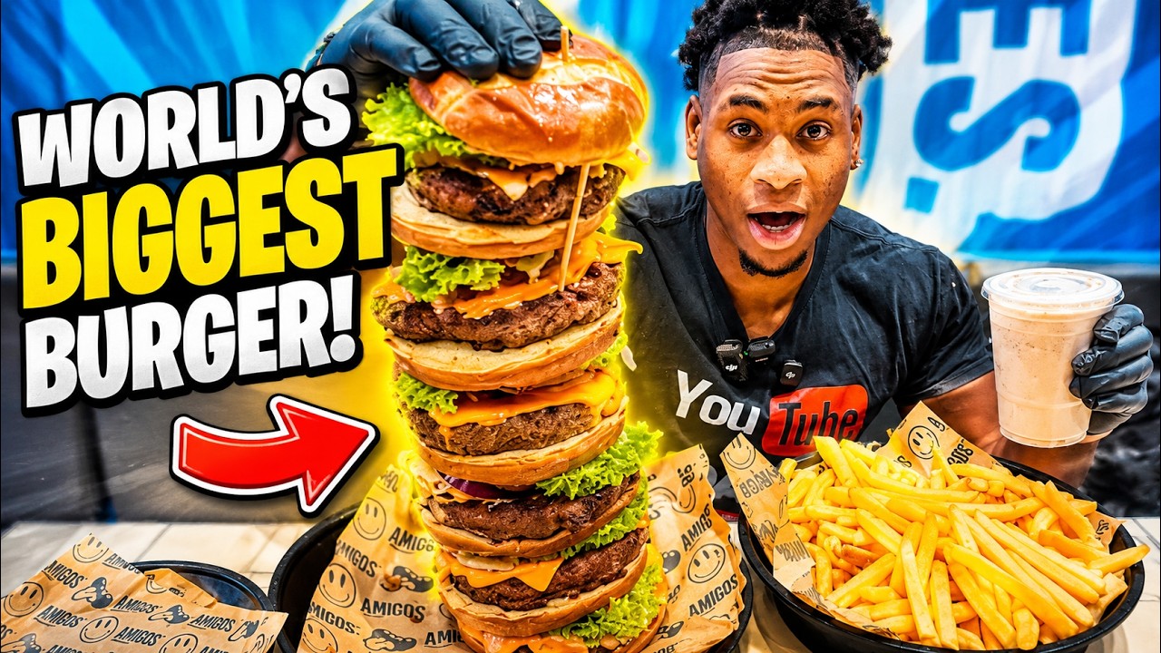 IS THIS THE TALLEST BURGER STACK CHALLENGE??? | AMIGOS - YouTube