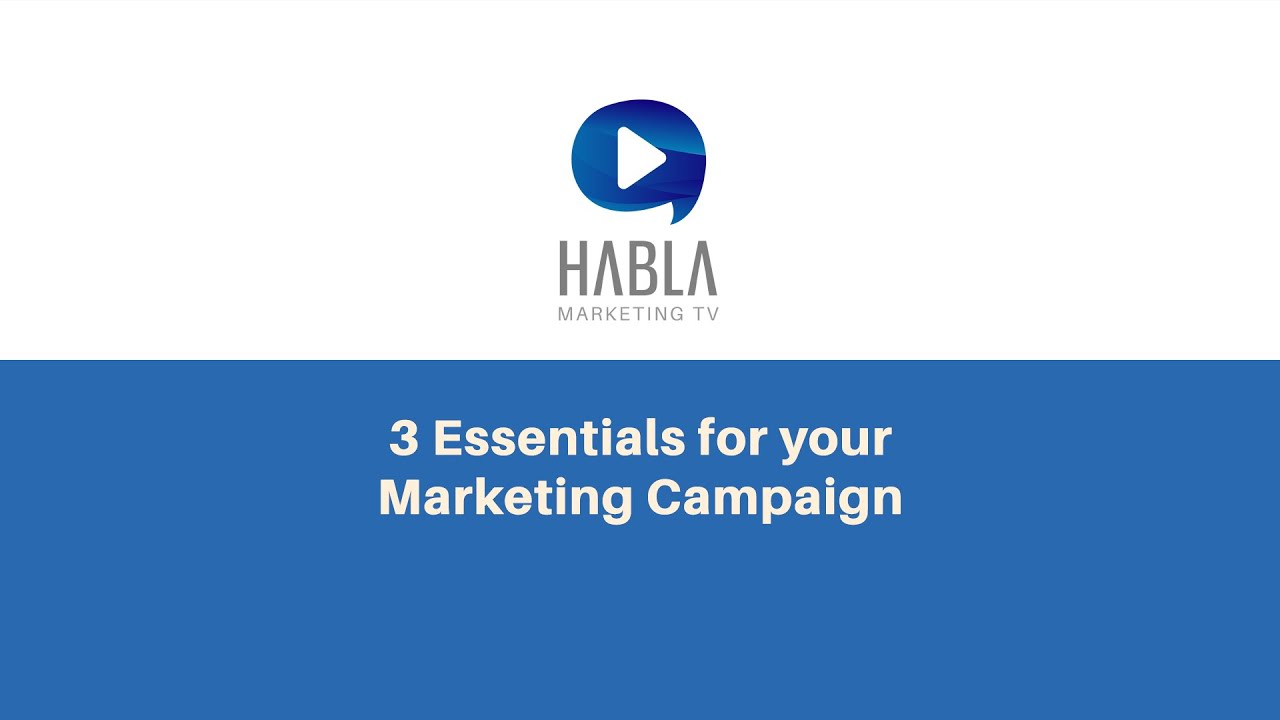 3 Essentials for your Marketing Campaign | Habla Marketing TV