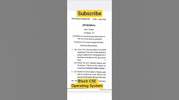 Jut B.tech Operating System CSE/IT PYQ 2019 #jut #btech #os #opertingsystem #pyq #cse #it #question