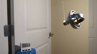 DRILL POWER Gyroscope on String at 50 Degrees Angle. Rises Only 10 Degrees. Reverses at 5:34