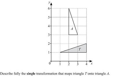 Describe fully the single transformation that maps triangle T onto triangle A
