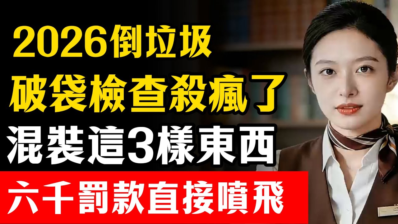 剛丟完垃圾就收紅單？2026破袋檢查殺瘋了！這3種東西混進去，最高6000元直接噴飛！