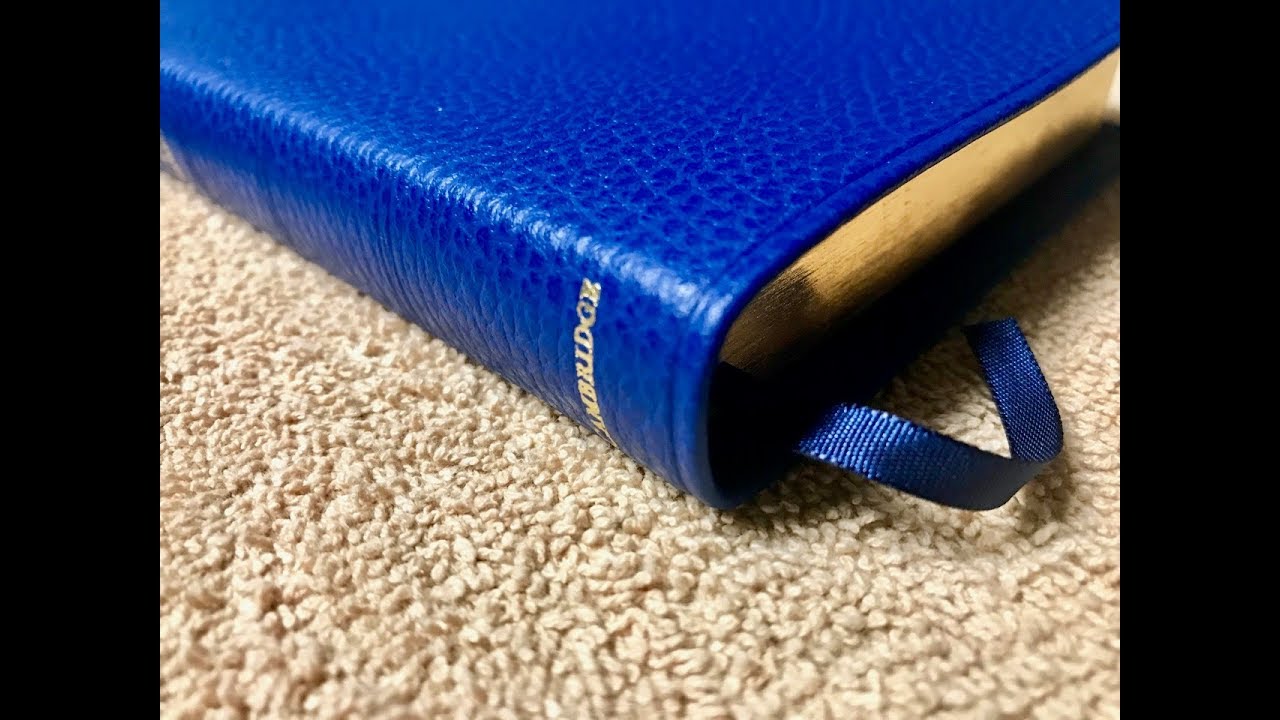 NLT Pitt Minion Bible in Blue Calf Split Leather 