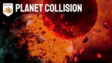 Blender Planet collision Render-[Blender 3d]