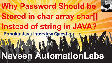 Why password should be stored in char array char[] instead of string?