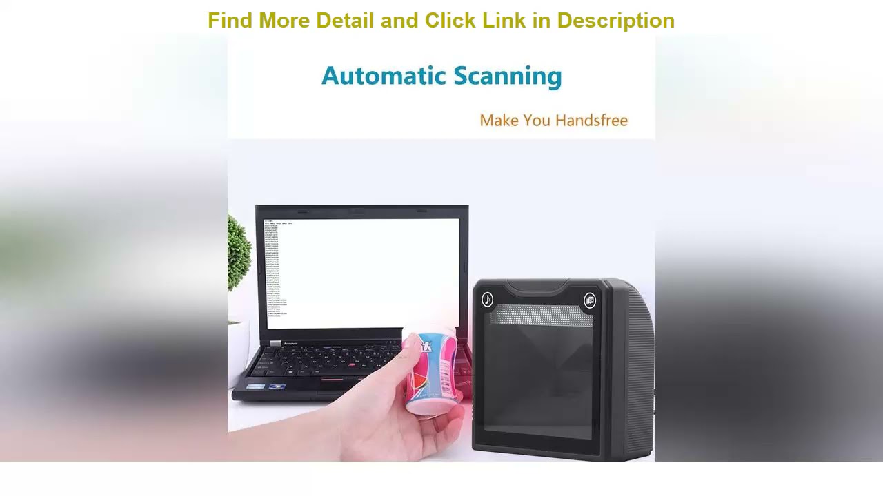 ☑ HENCODES BQ-9000 Desktop Barcode Scanner,Omnidirectional QR Code Reader,Fastly Decode Speed,USB C