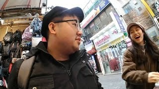 Asian Andy Flirts With Korean Hat Seller