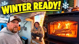 We Might Have Just Made Winter A LOT Easier! - Wood Stove First Fire!