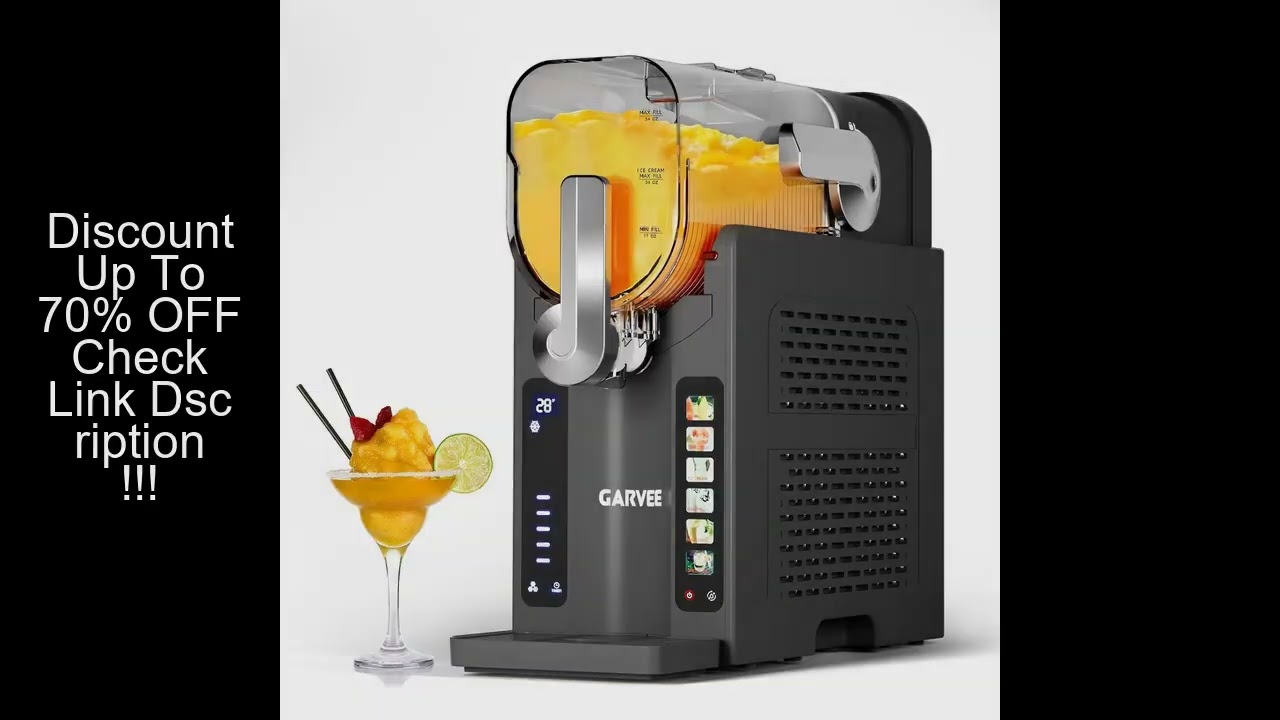 Slushie Machine for Home No Ice Needed,Frozen Drink Maker with LED Display & 6 Pre-Set Programs,Quie