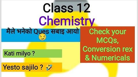 Class 12 // Chemistry 2080 board exam solution