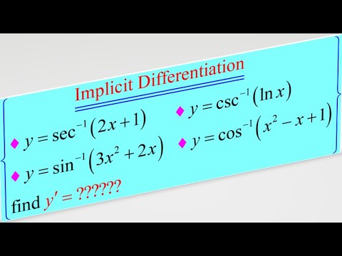 calculus 1: implicit differentiation and inverse trigonometric ...
