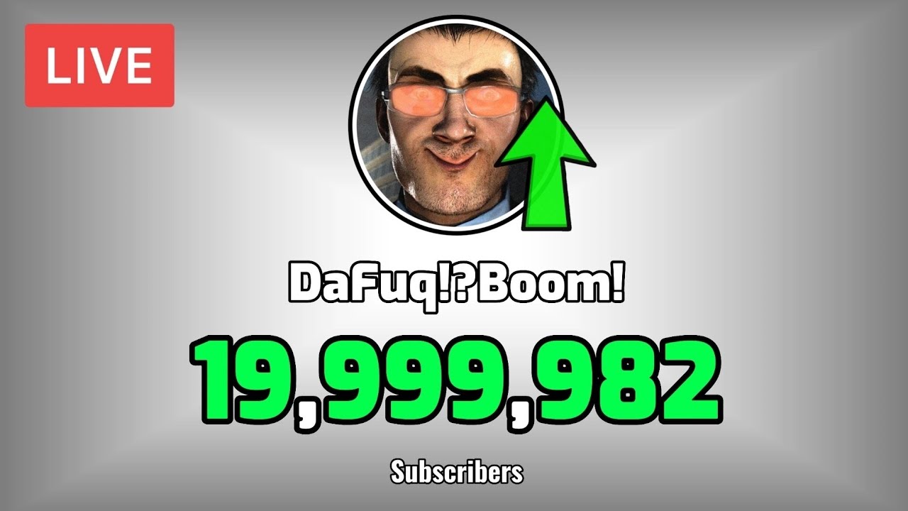 Dafuq boom hitting 20 million subscribers live sub count youtube