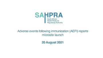 SAHPRA AEFI reporting microsite launch