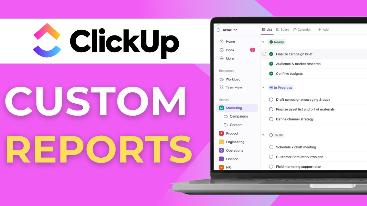 How to Use ClickUp for Reporting Custom Reports Tutorial - YouTube