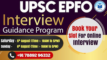 UPSC EPFO 2023 Interview Guidance Program | Book Your Slot for Online Interview | CivilsTap