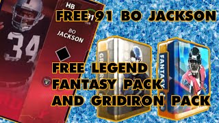 FREE 91 BO , LEGEND FANTASY PACK , AND GRIDIRON PACK - MADDEN 22