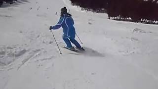 I went skiing with my skiing friend