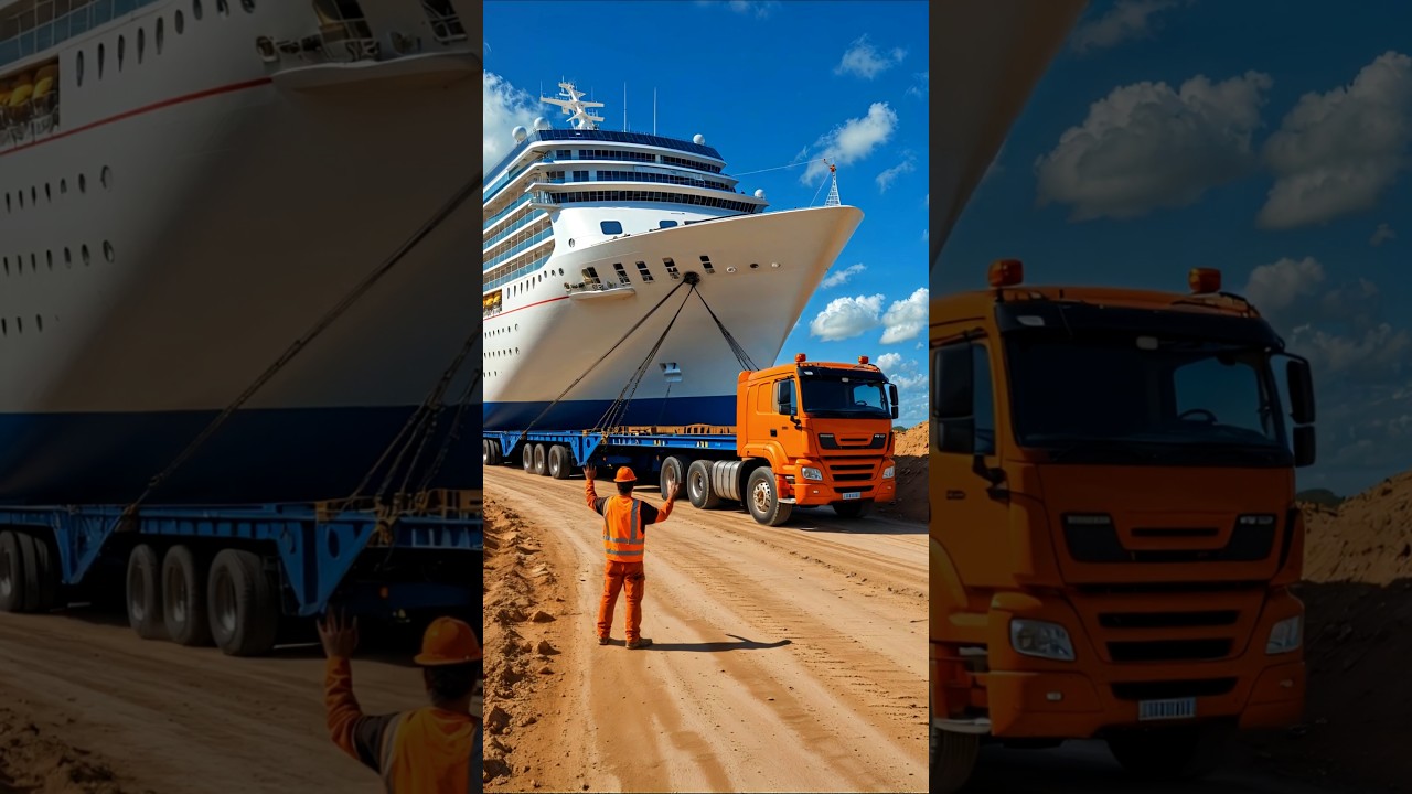 Truck Pulls a Giant Ship! 🛳🙄