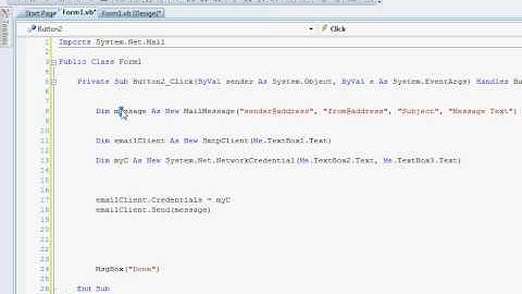 Send Emails with User Name and Password VB.NET