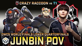 [ Junbin ] The Junbinston | Crazy Raccoon vs T1 | OWCS World Finals Lower Quarterfinals