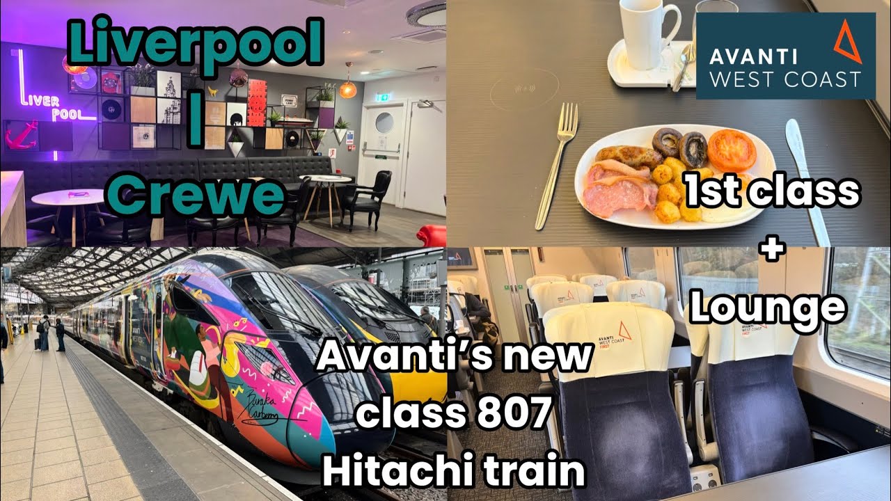 Liverpool Lime Street - Crewe. Avanti's new class 807 train - First class + lounge review.
