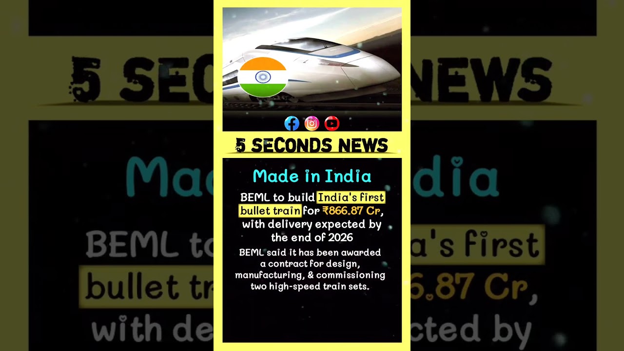 BEML has received contract to design, manufacture & commission India's first bullet trains