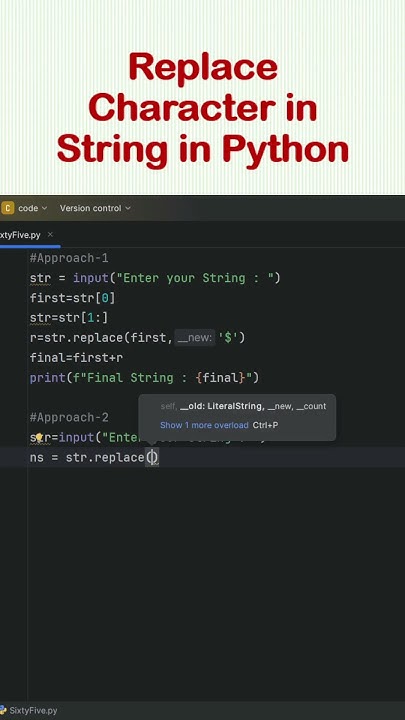 Replace Character in String in Python #shorts #short #coding # ...