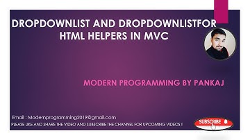 DropDownList and DropDownListFor HTML Helpers in MVC - Part 21