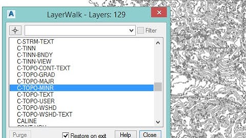 Using the LAYWALK command to inspect Civil 3D Layer contents