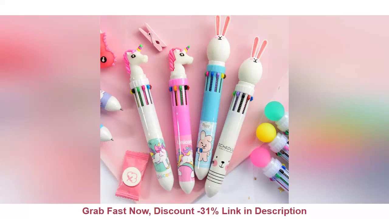 Best Deal 10 цветов Милая мультяшная Шариковая ручка для школы канцелярские товары Papelaria Escola