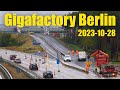 Giga Berlin | 2023-10-28 | Highway Exit Reconfiguration Timelapse