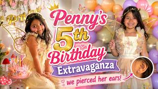 We Threw PENNY an EPIC 5th Birthday Celebration! (and got her ears pierced!)