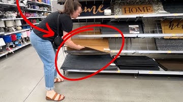 She buys a $7 Walmart mat for this BRILLIANT holiday porch idea!