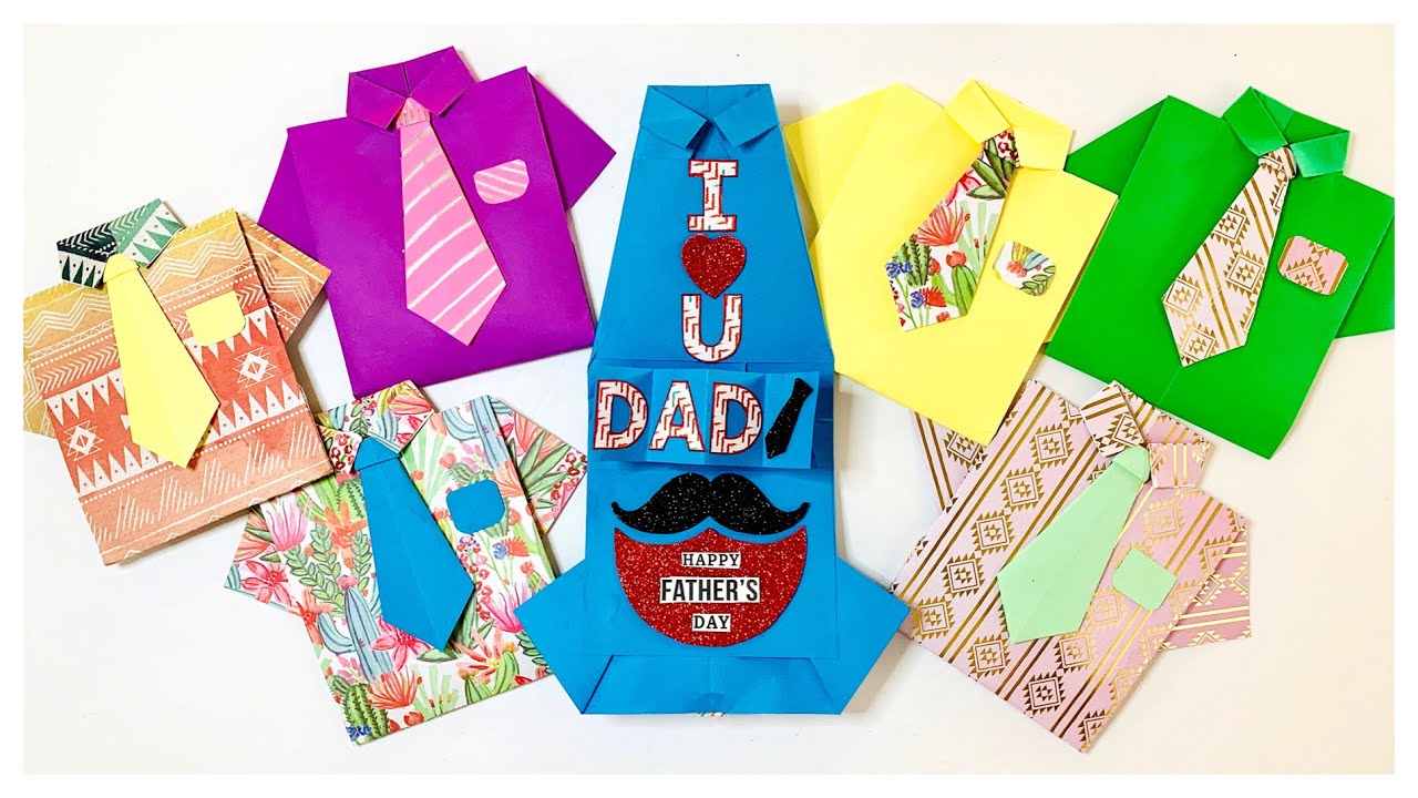 diy father's day greeting cards with pop up inside youtube