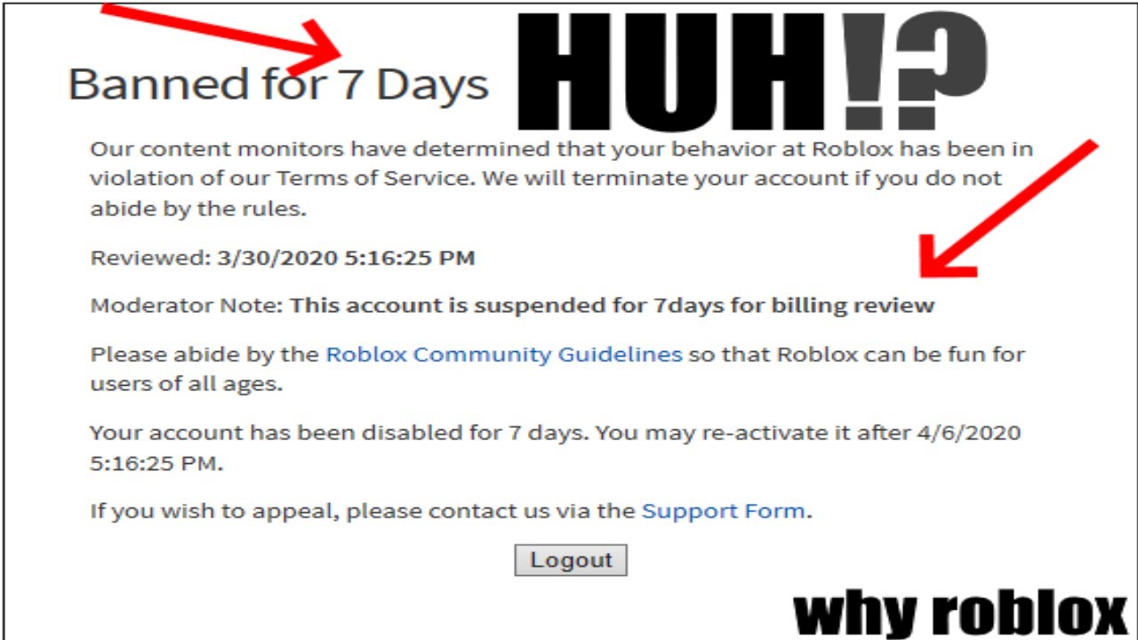 Roblox Account Terminated For No Reason