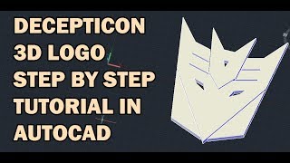How to create a transformers decepticon logo in 3D using Autocad step by step tutorial screenshot 3