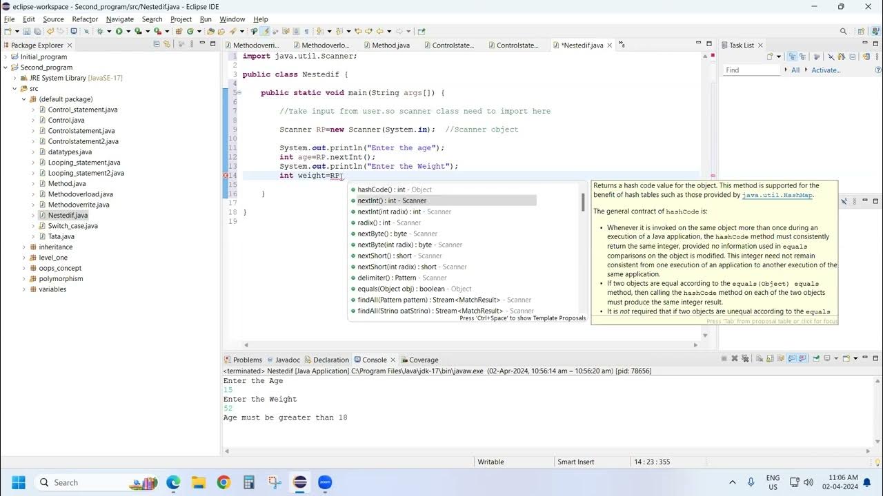 Nested if statement java|#automatedreamjob - YouTube