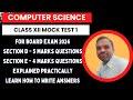 CBSE Computer Science Mock Test 1 for preboard exam 2024 | CS mock test 1 for board exam 2024 - II