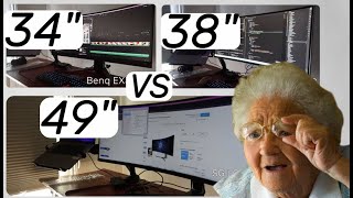 What monitor size to get for Ultra wide Monitors ? 34" vs 38" vs 49" (Benq/LG/Samsung)