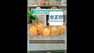 factory sale led pillar candles diamond glass wax flameless luxury aromatherapy decorative battery