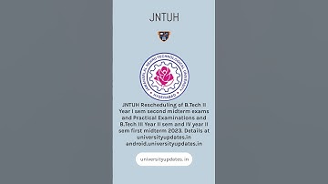 JNTUH Rescheduling of B.Tech 3-2,4-2 Sem 2nd mid and 2-1 sem 2nd midterm exams and Practical Exams