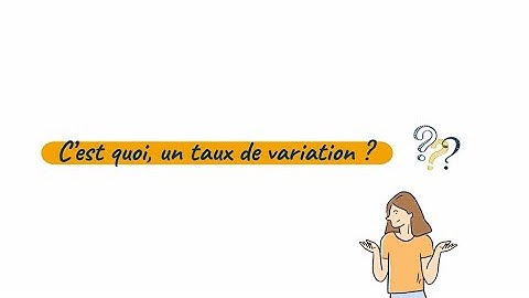 Le taux de variation - SES