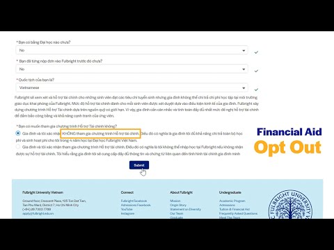 Video Financial Aid Opt Out | Đại học Fulbright Việt Nam - youtube